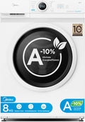 Midea Waschmaschine,   Waschmaschine 8 kg Energieklasse A-10% 1400 U/Min Weiß