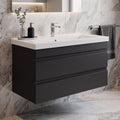 Spültisch, Waschtisch mit Unterschrank Lara, Keramik-Waschbecken, Softclose-Schublade, minimalistisches Design (100 cm, ohne Konsole