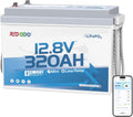 Redodo Deep-Cycle-Batterie, 12V 320Ah B190 LiFePO4 Batterie mit Bluetooth, Mini-Gehäuse, IP65