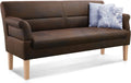 Esszimmerstuhl, 3-Sitzer Sofa Kira mit Federkern/Sitzbank für Küche, Esszimmer/Inkl. Armteilfunktion/189 x 94 x 81/Antiklederoptik braun
