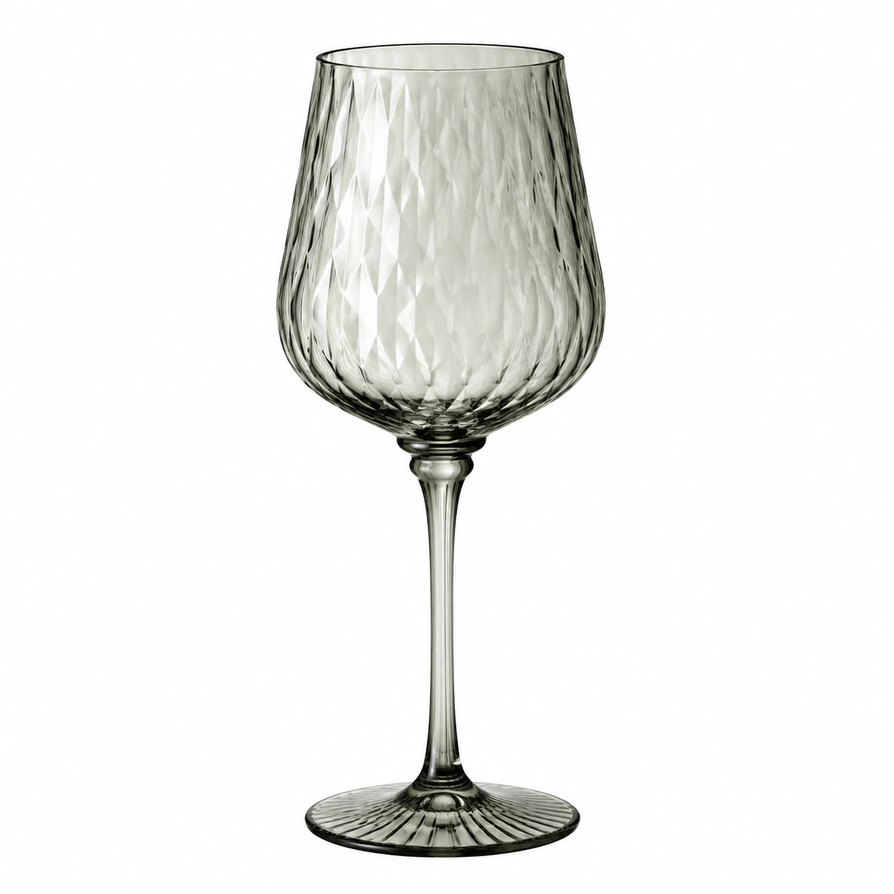 Weinglas 500 ml aus Glas transparent grau mit Reliefstruktur