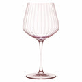 Weinglas 500 ml aus roséfarbenem Glas geripptes Stielglas