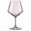 Weinglas 500 ml Glas Rosa facettierter Kelch für Wein