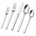 5-teiliges Besteckset aus Edelstahl silberfarben für 1 Person modernes Design