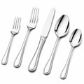 5-teiliges Besteckset Edelstahl Silber für 1 Person klassisches Tischbesteck