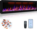 Oxhark Flame Kamine, mehrfarbige Flammeneffekte mit realistischen Holzscheiten, Thermostat mit Timer, 750/1500 W, Schwarz