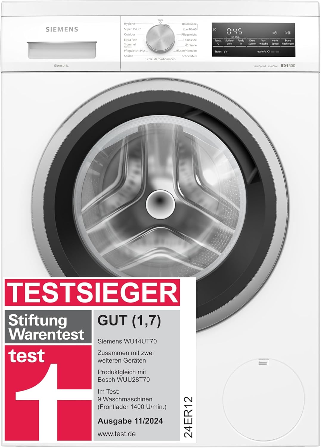Siemens Waschmaschine,   iQ500 Unterbaufähige Waschmaschine 8 kg 1400 UpM