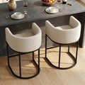 KRAMZMING Barhocker, 2er Set, 62 cm Leinen, Beige