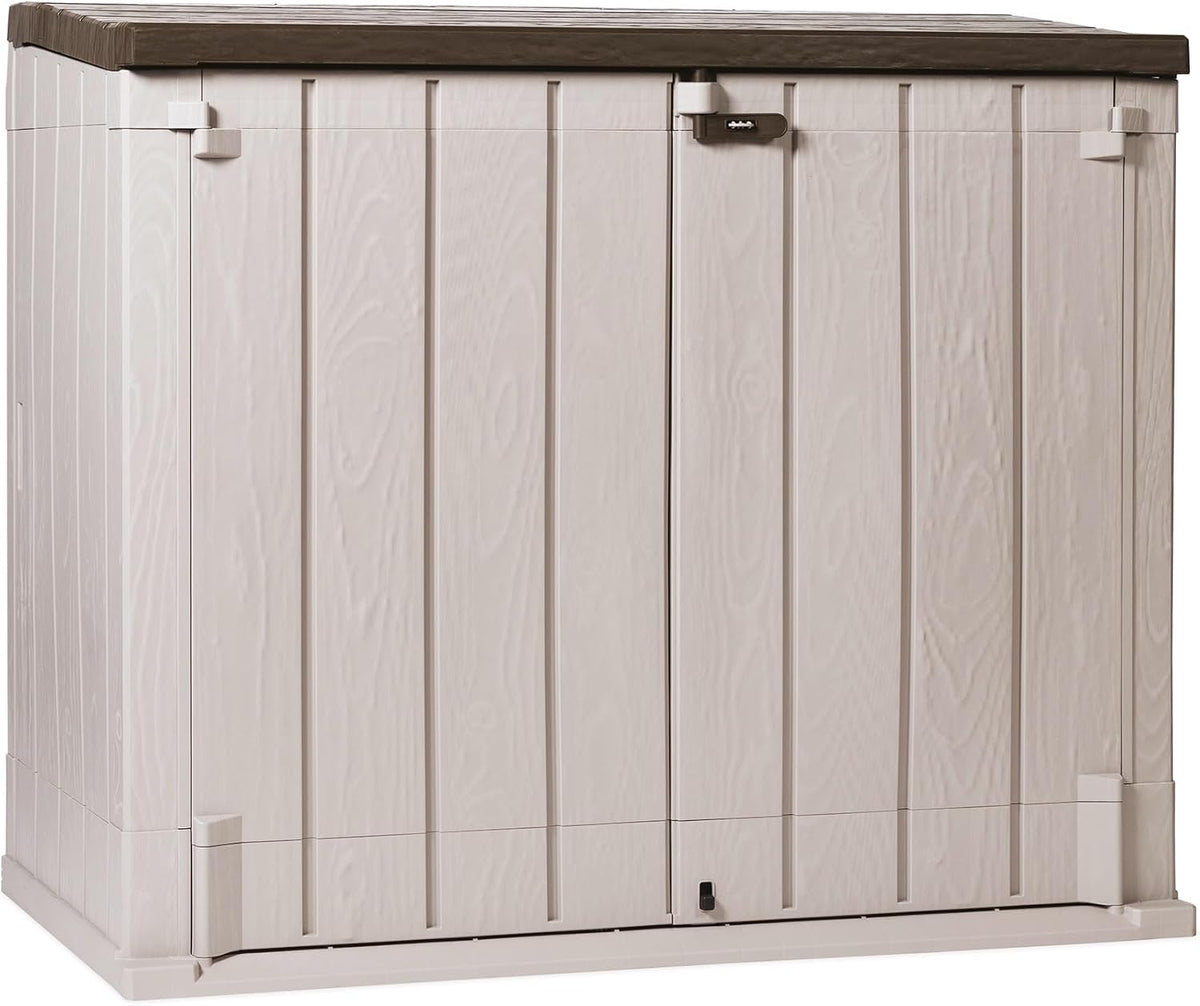 TOOMAX Gerätehaus, Shed Stora Way Plus XL Werkzeugkasten, 1270 l, Holzoptik, Taupe/Braun, 145 x 85 x 124, 5 cm