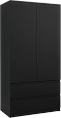 Kleiderschrank, mit 2 Türen, Schwarz 180 × 90 × 50cm, meble masztalerz