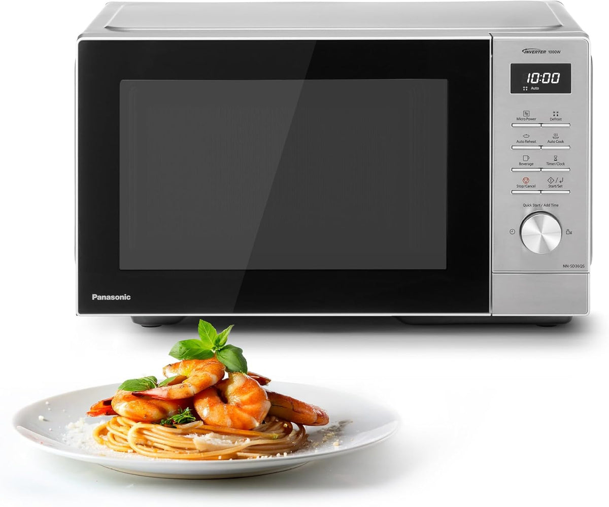 Panasonic Mikrowelle,   NN-SD36QSEPG Solo-Mikrowelle, 29 l, 1000 W, automatisches Auftauen, 11 automatische Programme, Timer