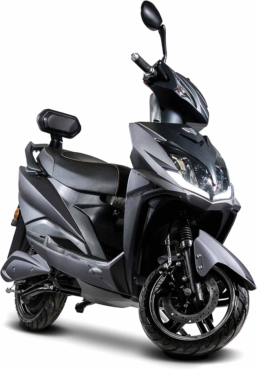elrofu E-Scooter, Elektroroller Falcon, 3400 Watt, 45 km/h, herausnehmbarer Lithium-Akku, 80 km Reichweite, mit Straßenzulassung, Schwarz