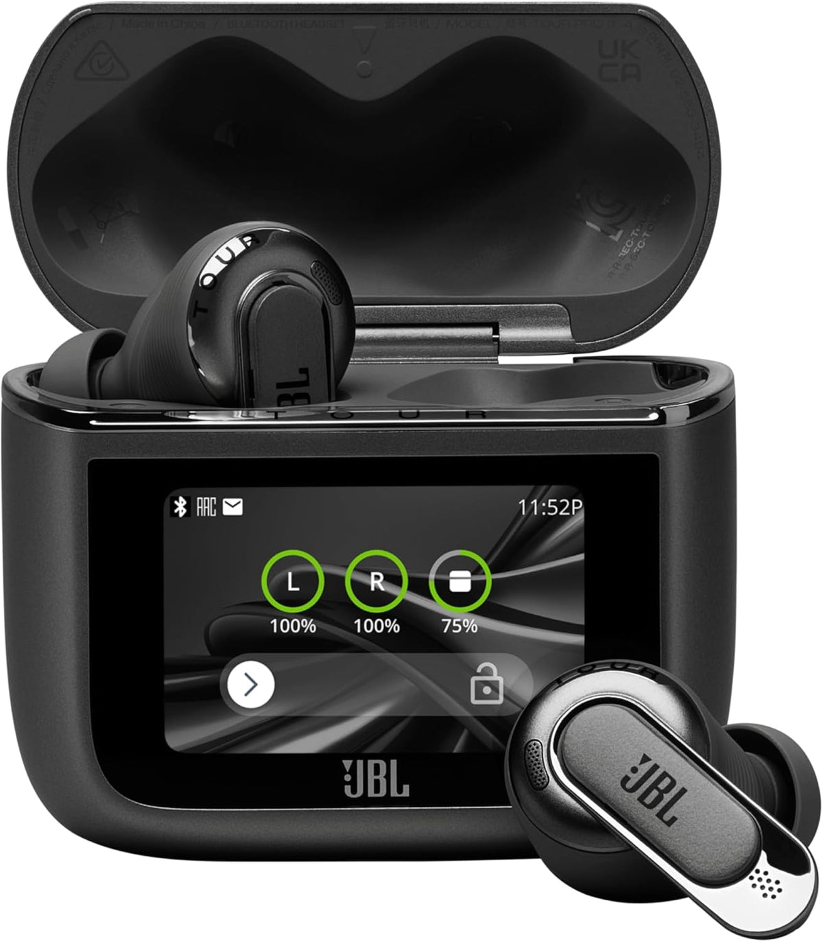 JBL Bluetooth-Kopfhörer, Tour Pro 3, Kabellose Noise-Cancelling-Ohrhörer, Schwarz