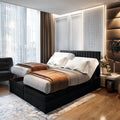 Bett Boxspring, ADÈLE 140 × 200 cm, elektrisch Bett mit Matratze + Tooper, TRADA