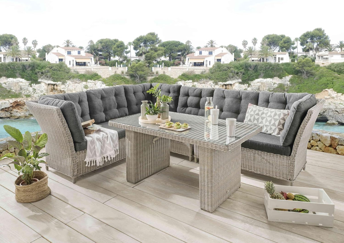 Gartenmöbel-Set, Loungeset Palma Riviera Deluxe Vintage Weiß Aufstellmaß: 220x270cm, Destiny