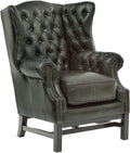 Sessel Chesterfield, Kingsfield Echtleder antik Grün, Woodkings