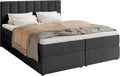 Bett Boxspring, mit Matratze 160 × 200cm Bett mit Topper Graphit, BROMARKT