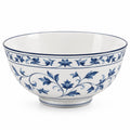 Schüssel 26 cm Porzellan Weiß Blau mit Blumenmuster für Servieren