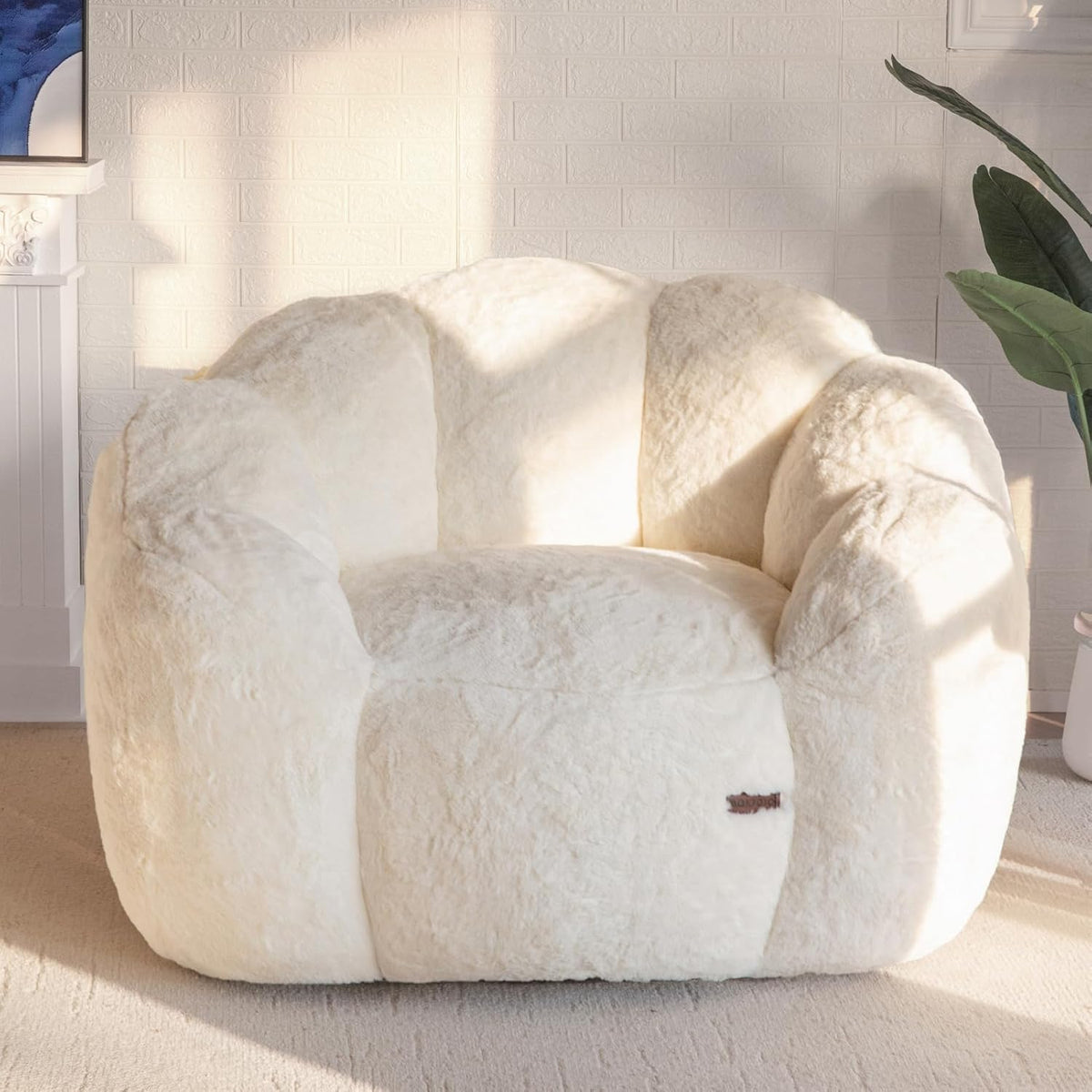 Sofa Sitzsack Erwachsene Floralförmige Bean Bag, mit Memory-Foam Füllung, Weiches Kunstfell Sitzsack XXL für Wohnzimmer Schlafzimmer, MAXYOYO