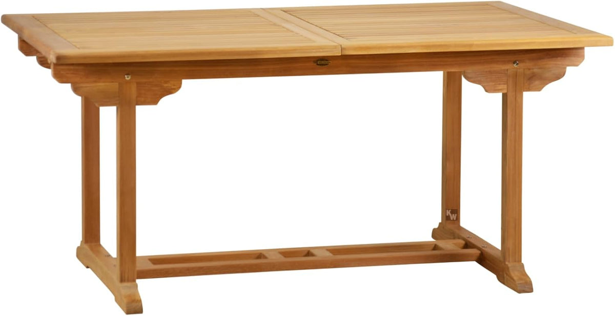 Esstisch, Gartentisch ausziehbar 120 x 75 cm Teak Tisch Massivholz, Kai Wiechmann