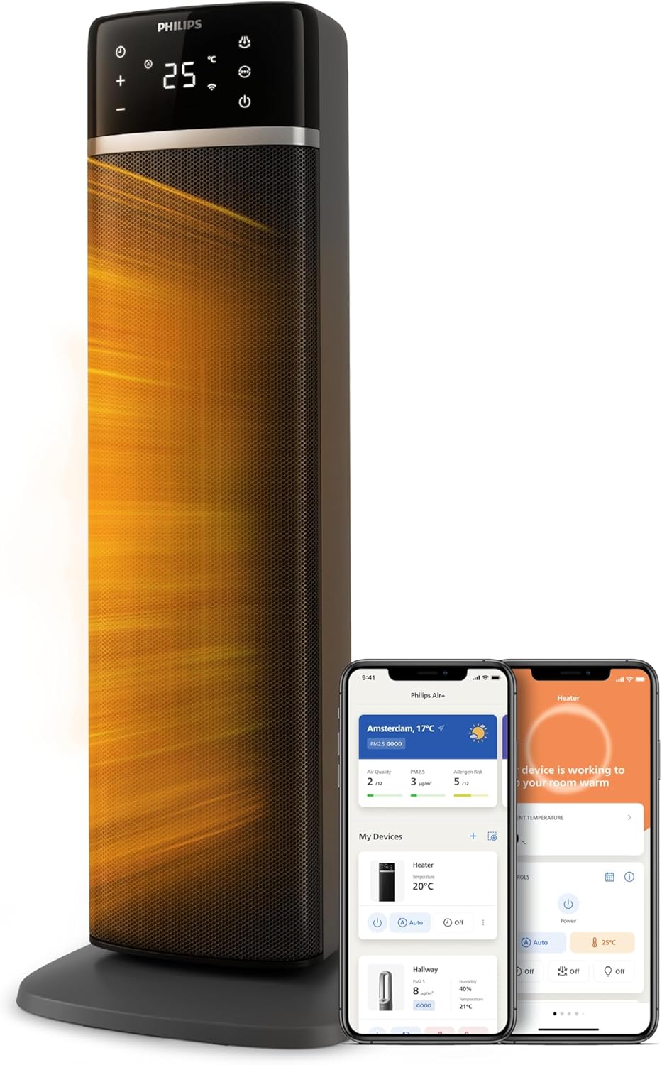 PHILIPS Elektroheizkörper, Turm-Heizlüfter Smart 5000 Serie Schwarz 2000 W