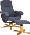 Relaxsessel Charles, TV Sessel Wohnzimmer-Sessel Hocker Drehsessel Beinablage Fernsehsessel Drehstuhl Lesesessel Dunkelgrau, SVITA