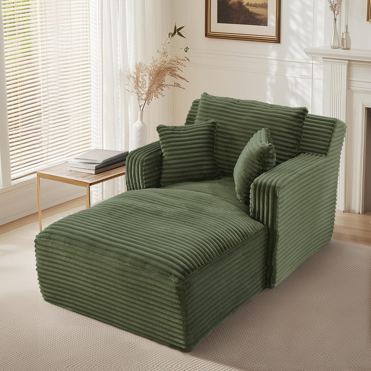 Sofa Chaiselongue, aus Cord, Schlafsofa mit Schlaffunktion, Boneless Sofa für Wohnzimmer, Büro & Apartment, Sofa im Karton, Ohne Montage