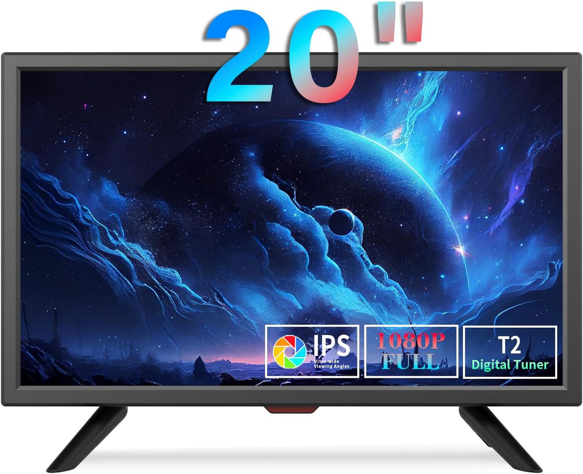 KCR 20 LED- Zoll Freeview Fernseher, integrierter digitaler DVB-T2 TV-Tuner, AV-Eingang, HDMI/VGA-Eingang, USB-Steckplatz, Fernbedienung