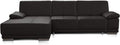 Sofa Bett, Corianne in Echtleder/Ecksofa inkl. Schlaffunktion und verstellbaren Armlehnen/282 × 80 × 162/Echtes Leder, braun, CAVADORE