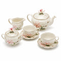 Teeservice 900 ml Keramik Creme Rosa Blumenmuster für 2 Personen