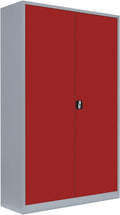 Aufbewahrungsschrank, Flügeltürenschrank Aktenschrank grau/rot 195x120x60cm, Lüllmann