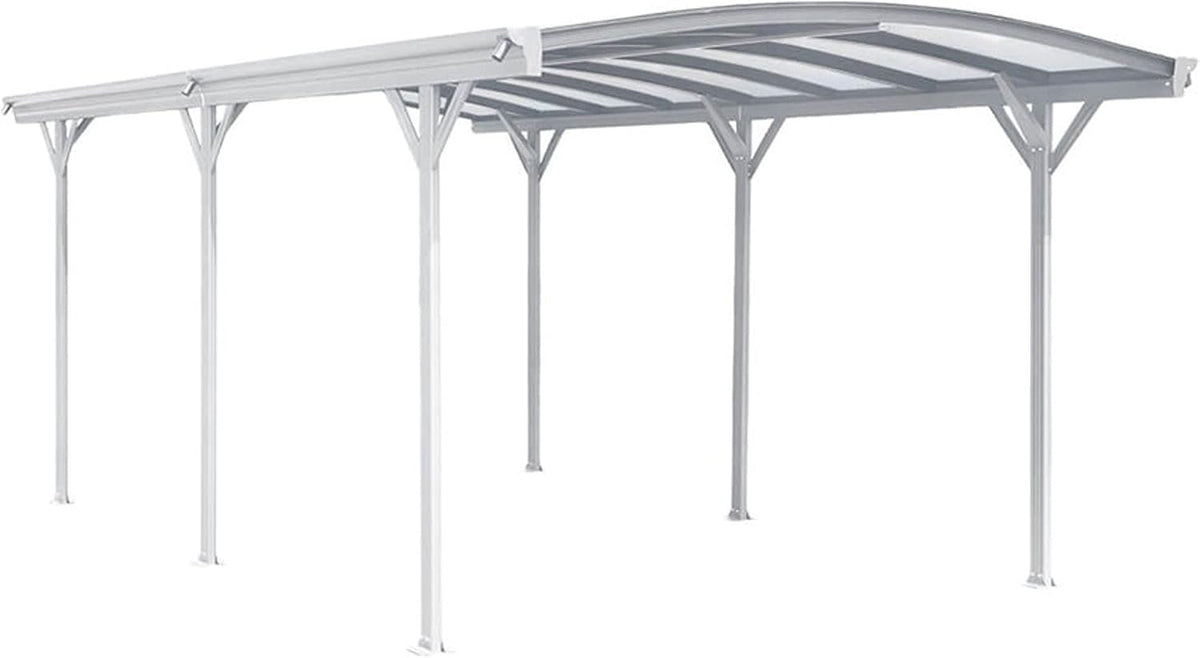 Aileenstore Carports, Design Carport London Aluminium Doppelstegplatten Beschichtung gegen UV-Strahlung, Farbe wählen:Weiß