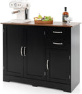 Sideboard, Küchenschrank mit Arbeitsplatte 100 × 40cm, Buffetschrank mit Türen & Schubladen & verstellbaren Ablagen, Kücheninsel für Küche