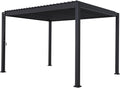Pavillon 3x3 6 300x360x240 Lamellendach Pergola Mirador Basic - Anthrazit Aluminium cm - Lamellen, Garten Terrassen Überdachung, Green Spirit