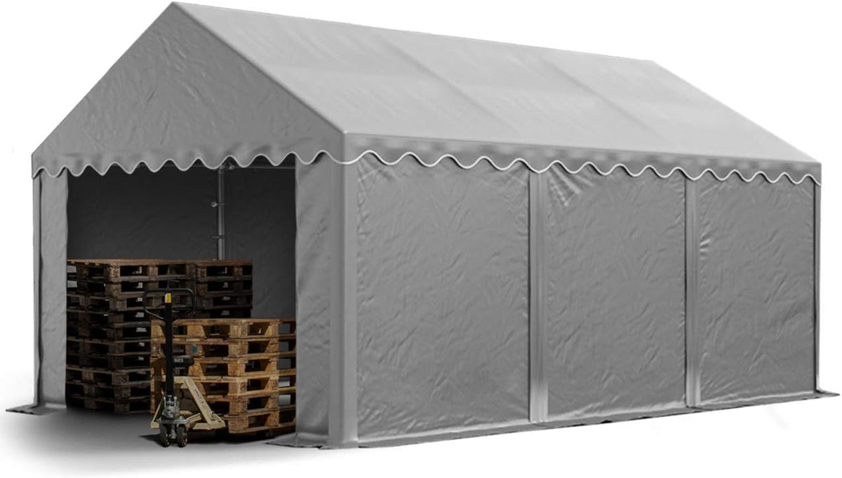 TOOLPORT Carports, Lagerzelt 4x6 m Zelthalle PVC 800 N grau