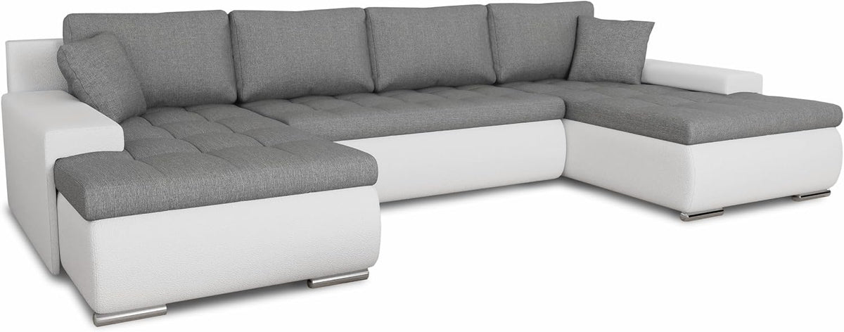 Sofa Wohnlandschaft mit Schlaffunktion Faris U-Form - Couch Schlaf, mit Bettkasten, Couchgranitur mit Bettfunktion, Big Sofa