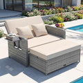 Sofa Lounge Möbel Outdoor Garten, mit Liegefunktion, Gartenlounge, GIANTEX