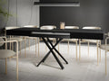 Couchtisch, Höhenverstellbar und Ausziehbar Cavetta X - Wohnzimmertisch Esstisch Multifunktionstisch 120-200/80/27-76 cm Schwarz, WFL GROUP