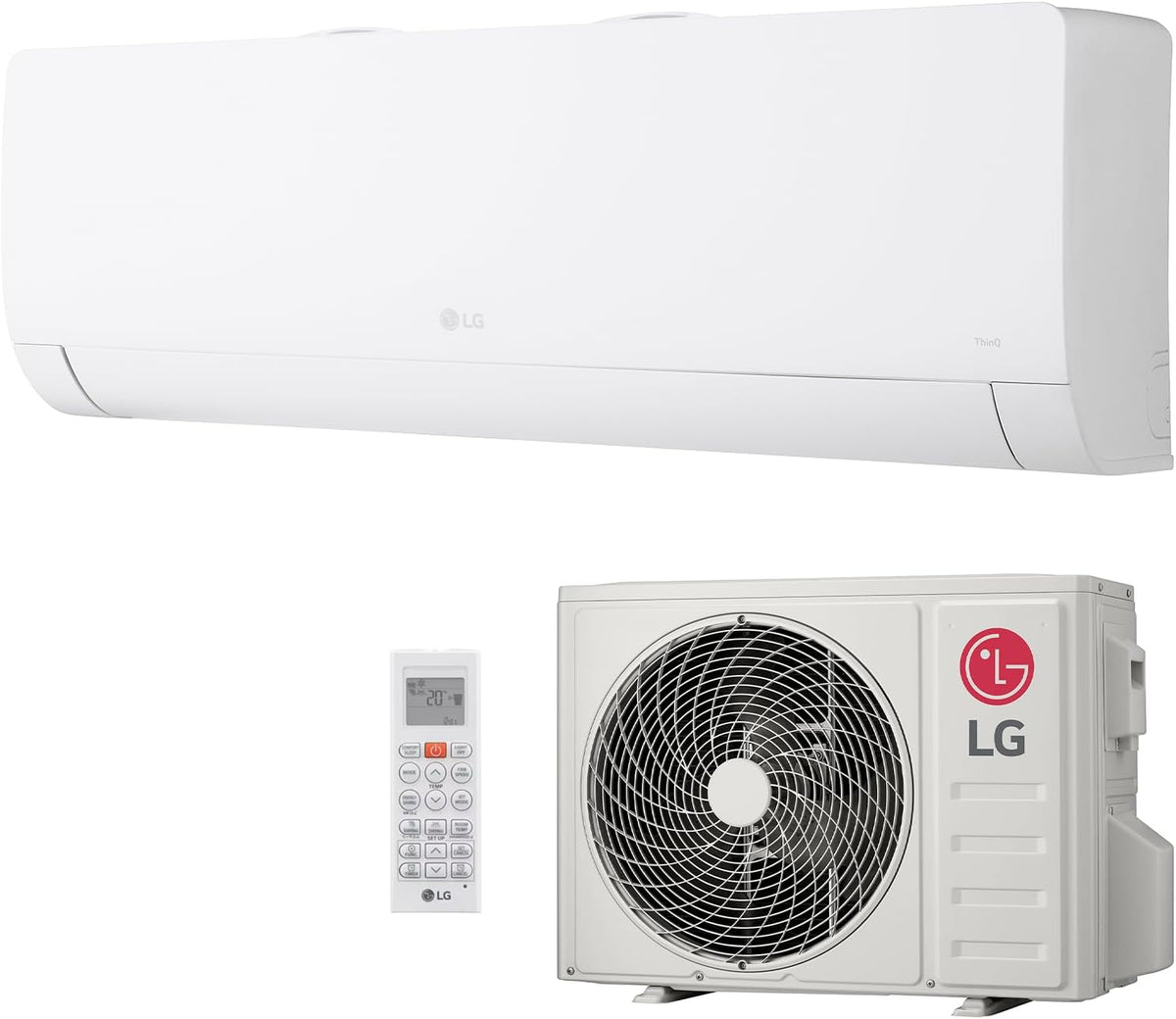LG Split-Klimaanlage, Klimagerät mit Wärmepumpe R32 A++/A+, Integriertem WiFi, Mattweiß