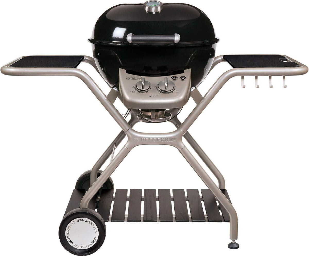OUTDOORCHEF Holzkohlegrill, Montreux 570 G Grill Wagen Gas 9700W Schwarz, Metallisch