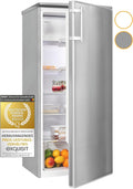 Exquisit Kühl-Gefrierkombination, KS185-4-HE-040E Kühlschrank - 190 l Standkühlschrank Inox-Look