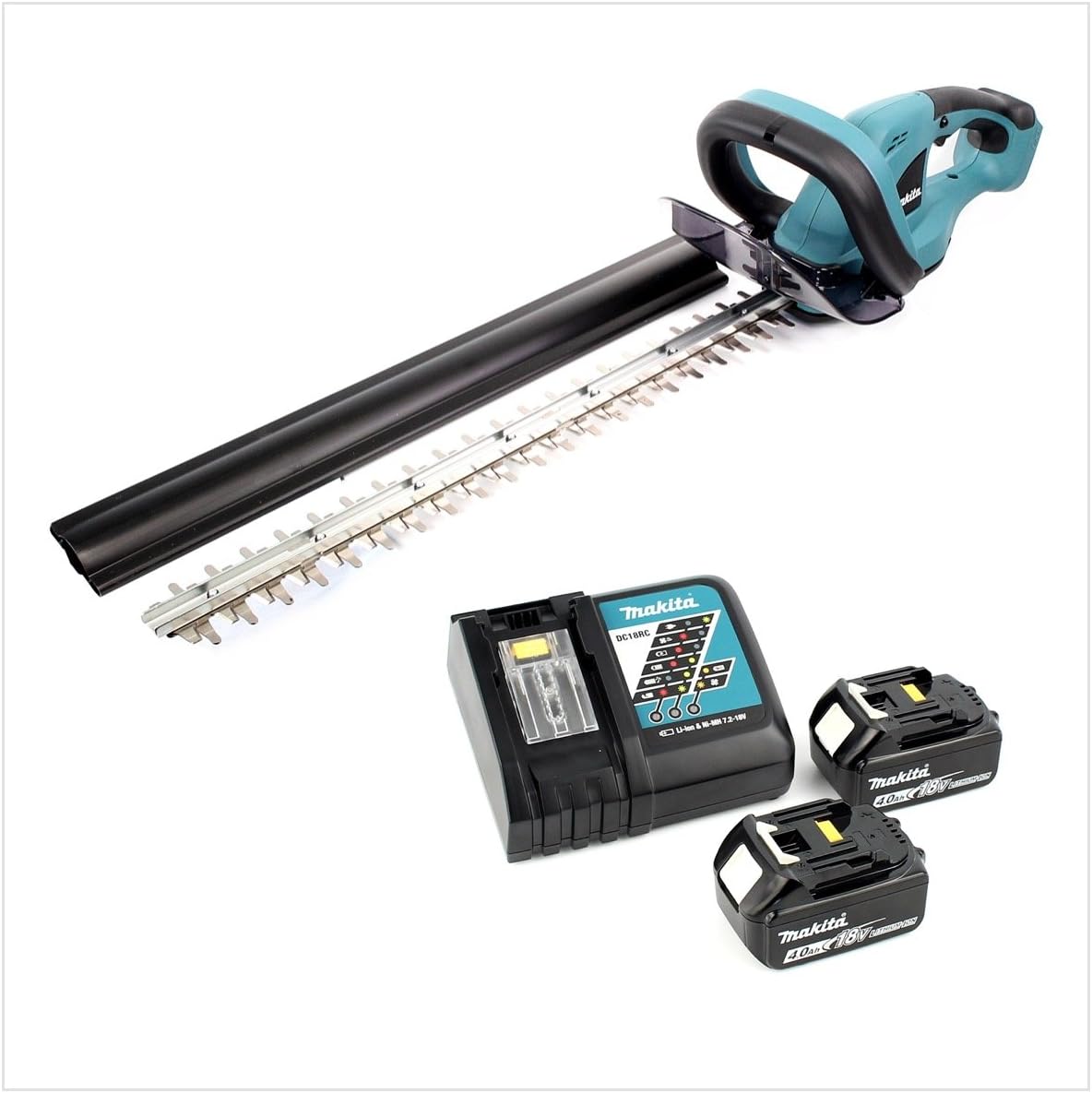 Makita Säbelsägen, DUH 523 Akku Heckenschere 18V 52cm mit 2x 4, 0Ah Akku und Ladegerät