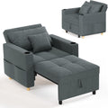 Sofa Schlaf, 93cm Extrabreit Schlafsessel mit Bettfunktion-Dunkelgrau, YODOLLA