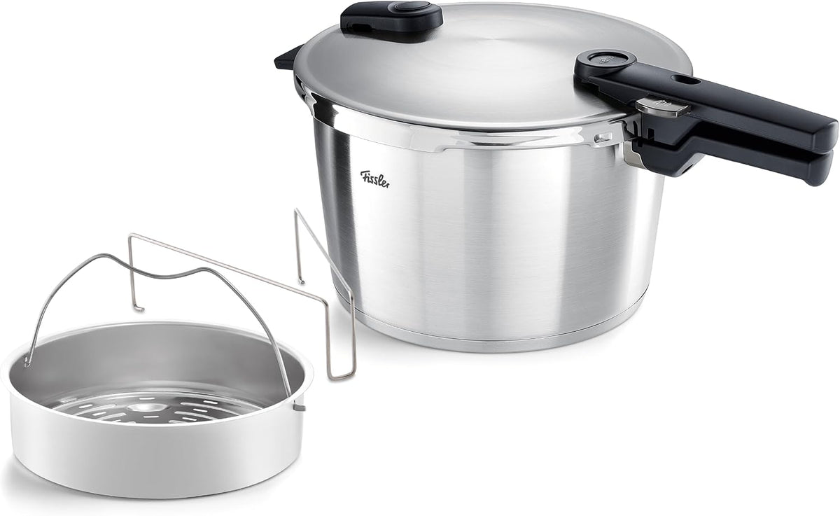 Fissler Schnellkochtopf,  , Vitaquick Premium Schnellkochtopf (8 L, Ø 26 cm), Edelstahl, 2 Garstufen, inkl. Einsatz, Induktion, Made in