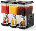VEVOR Getränkemixer, Elektrischer Getränkespender 3 x 18 L 7-12 °C Saftspender PC-Behälter
