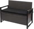 Terrassen Sitzmöbel, Poly-Rattan 2er Sitzbank HWC-F39AM - grau, Kissen schwarz, Mendler