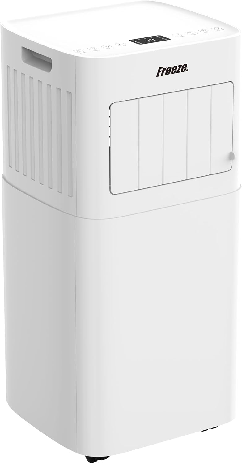 FREEZE. 7000BTU seven Mobile Klimaanlage, Weiß, Monoblock-Klimagerät mit LED-Display & Fernbedienung, Timer und Sleep‑Modus, verstellbarer Luftauslass