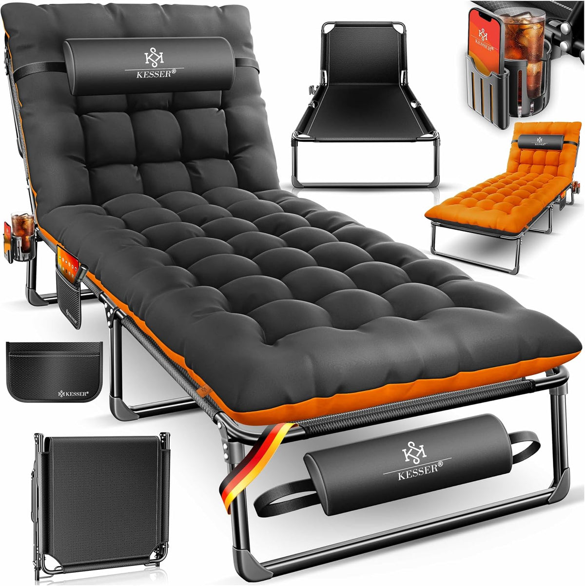 Feldbetten & Hängematten, ® Campingbett Feldbett klappbar 190x68x30cm bis 250kg belastbar aus Oxford-Gewebe & stabilem Stahlgerüst