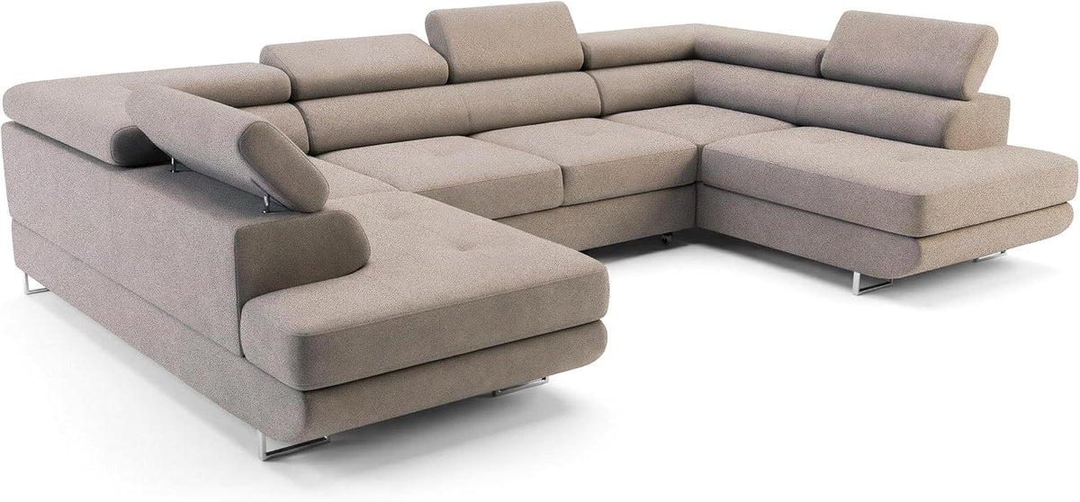 Sofa Eck, mit Schlaffunktion Big PASTI U-Form, Sofa Couch mit Bettkasten, 3-Sitzer Eckcouch, Schlafsofa für Wohnzimmer