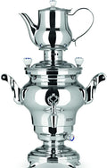 BEEM Teemaschine, 06127 Samowar Odessa III, Edelstahl, 3 Liter, traditionelle Teezubereitung, 2 Heizspiralen, energiesparend, 53 x 34 x 25 cm, Silber